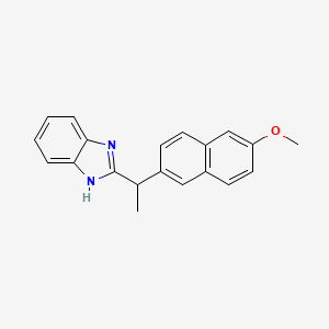 Chemical structure of 2-[1-(6-Methoxy-2-naphthyl)ethyl]-1H-benzimidazole