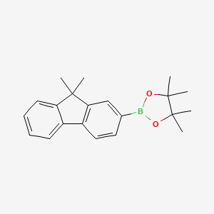 Chemical structure of 2-(1-([1,1'-biphenyl]-4-yl)cyclopropyl)-4,4,5,5-tetramethyl-1,3,2-dioxaborolane
