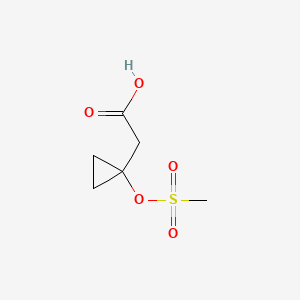 Chemical structure of 2-(1-(Methylsulfonyloxy)cyclopropyl)acetic acid