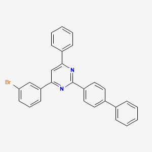 Chemical structure of 2-([1,1'-Biphenyl]-4-yl)-4-(3-bromophenyl)-6-phenylpyrimidine