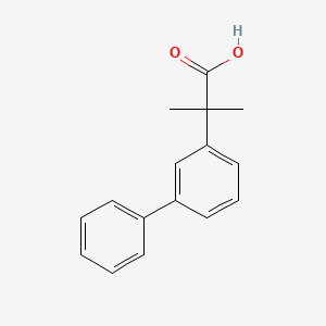 Chemical structure of 2-Methyl-2-(3-phenylphenyl)propanoic acid