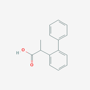 Chemical structure of 2-(2-Phenylphenyl)propanoic acid
