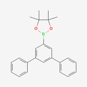 Chemical structure of 2-([1,1':3',1''-terphenyl]-5'-yl)-4,4,5,5-tetramethyl-1,3,2-dioxaborolane