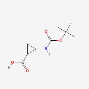 Chemical structure of 2-((tert-Butoxycarbonyl)amino)cyclopropanecarboxylic acid