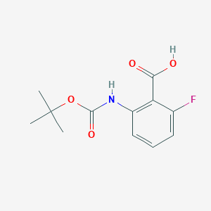 Chemical structure of 2-((tert-Butoxycarbonyl)amino)-6-fluorobenzoic acid
