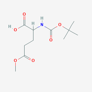 Chemical structure of 2-((tert-Butoxycarbonyl)amino)-5-methoxy-5-oxopentanoic acid