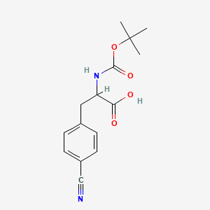 Chemical structure of 2-Tert-butoxycarbonylamino-3-(4-cyano-phenyl)-propionic acid