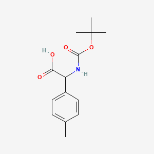 Chemical structure of 2-((tert-Butoxycarbonyl)amino)-2-(p-tolyl)acetic acid