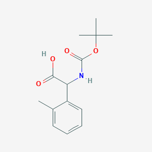 Chemical structure of Tert-butoxycarbonylamino-O-tolyl-acetic acid