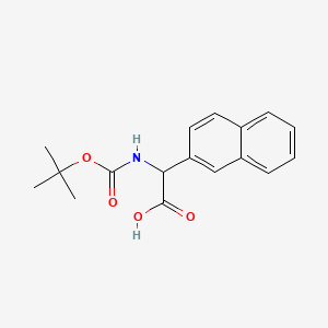 Chemical structure of 2-((tert-Butoxycarbonyl)amino)-2-(naphthalen-2-yl)acetic acid