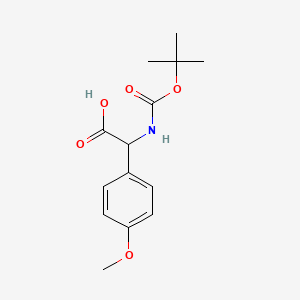 Chemical structure of 2-((tert-Butoxycarbonyl)amino)-2-(4-methoxyphenyl)acetic acid