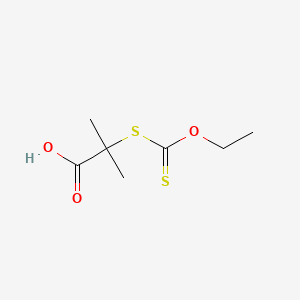 Chemical structure of 2-((Ethoxythioxomethyl)thio)-2-methylpropanoic acid