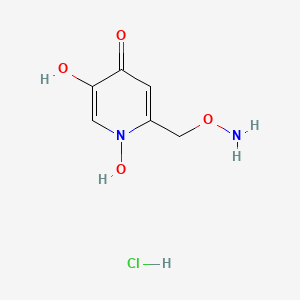 Chemical structure of 2-((aminooxy)methyl)-1,5-dihydroxypyridin-4(1H)-one hydrochloride