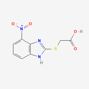 Chemical structure of 2-((7-Nitro-1H-benzo[d]imidazol-2-yl)thio)acetic acid