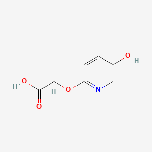Chemical structure of 2-((5-hydroxypyridin-2-yl)oxy)propanoic acid