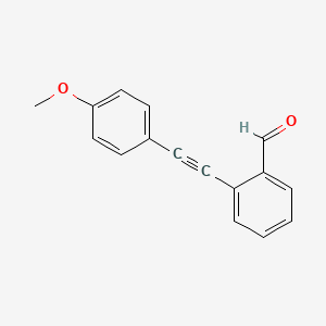 Chemical structure of 2-((4-Methoxyphenyl)ethynyl)benzaldehyde