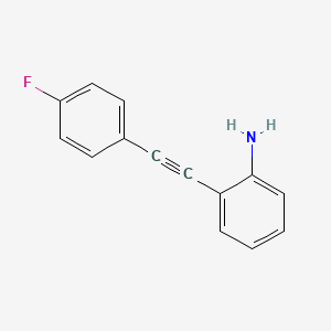 Chemical structure of 2-((4-Fluorophenyl)ethynyl)aniline