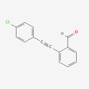 Chemical structure of 2-((4-Chlorophenyl)ethynyl)benzaldehyde