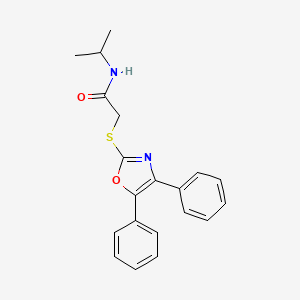 Chemical structure of 2-((4,5-Diphenyloxazol-2-yl)thio)-N-isopropylacetamide