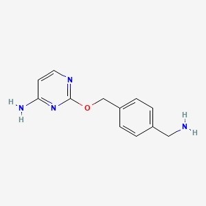 Chemical structure of 2-((4-(Aminomethyl)benzyl)oxy)pyrimidin-4-amine