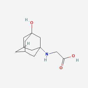 Chemical structure of 2-((3-Hydroxyadamantan-1-yl)amino)acetic acid