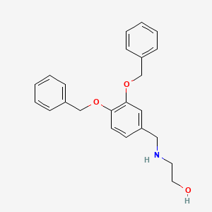 Chemical structure of 2-((3,4-Bis(benzyloxy)benzyl)amino)ethan-1-ol