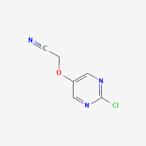 Chemical structure of 2-((2-chloropyrimidin-5-yl)oxy)acetonitrile