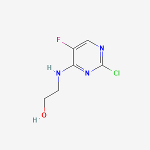 Chemical structure of 2-((2-Chloro-5-fluoropyrimidin-4-yl)amino)ethanol