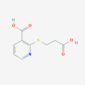 Chemical structure of 2-((2-carboxyethyl)thio)nicotinic acid