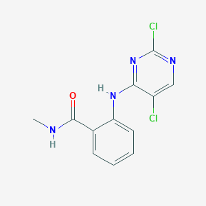 Chemical structure of 2-(2,5-Dichloropyrimidin-4-ylamino)-N-methylbenzamide
