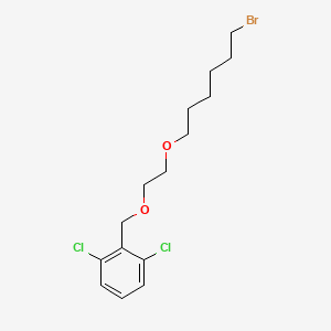 Chemical structure of 2-((2-((6-Bromohexyl)oxy)ethoxy)methyl)-1,3-dichlorobenzene