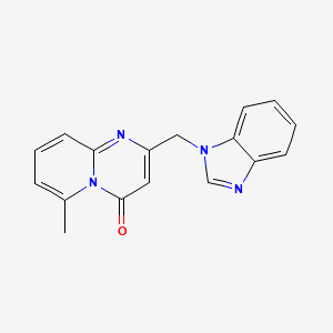 Chemical structure of 2-((1H-Benzo[d]imidazol-1-yl)methyl)-6-methyl-4H-pyrido[1,2-a]pyrimidin-4-one