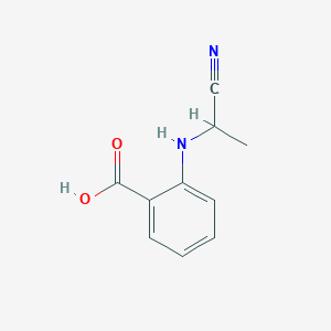 Chemical structure of 2-((1-Cyanoethyl)amino)benzoic acid