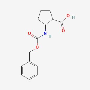 Chemical structure of 2-Benzyloxycarbonylamino-cyclopentanecarboxylic acid