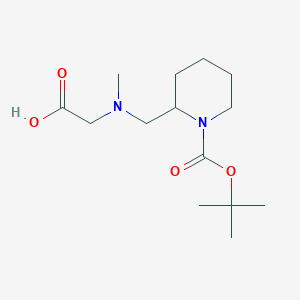 Chemical structure of 2-(((1-(tert-Butoxycarbonyl)piperidin-2-yl)methyl)(methyl)amino)acetic acid