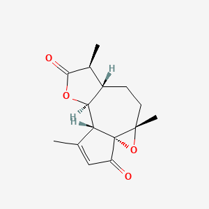 Chemical structure of 1β,10β-Epoxydesacetoxymatricarin
