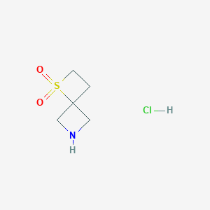Chemical structure of 1-Thia-6-azaspiro[3.3]heptane 1,1-dioxide hydrochloride