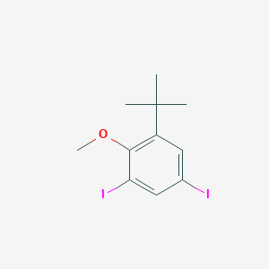 Chemical structure of 1-tert-butyl-3,5-diiodo-2-methoxybenzene