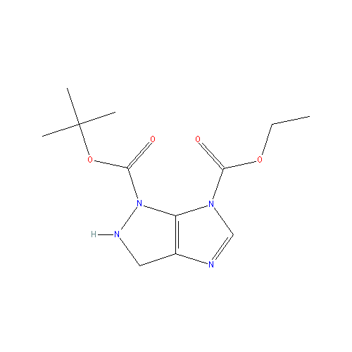 Chemical structure of 1-tert-Butyl 6-ethyl 2,3-dihydro-1H-imidazo[1,2-b]pyrazole-1,6-dicarboxylate