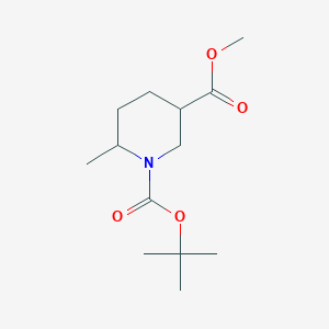 Chemical structure of 1-tert-butyl 3-Methyl 6-Methylpiperidine-1,3-dicarboxylate