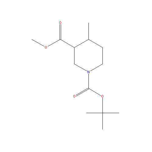 Chemical structure of 1-tert-Butyl 3-methyl 4-methylpiperidine-1,3-dicarboxylate