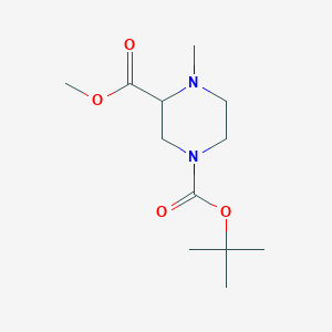 Chemical structure of 1-tert-Butyl 3-methyl 4-methylpiperazine-1,3-dicarboxylate