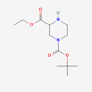 Chemical structure of 1-tert-Butyl 3-ethyl piperazine-1,3-dicarboxylate