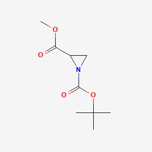 Chemical structure of 1-tert-Butyl 2-methyl aziridine-1,2-dicarboxylate