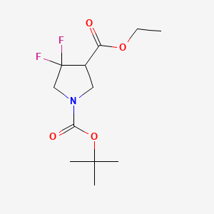 Chemical structure of 1-tert-Butyl 2-methyl 5,5-difluoropiperidine-1,2-dicarboxylate