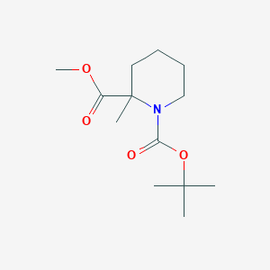 Chemical structure of 1-tert-butyl 2-Methyl 2-Methylpiperidine-1,2-dicarboxylate
