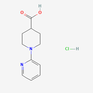 Chemical structure of 1-Pyridin-2-Yl-Piperidine-4-Carboxylic Acid Hydrochloride