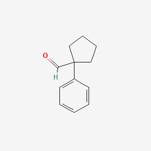 Chemical structure of 1-phenylcyclopentanecarbaldehyde
