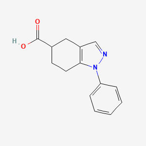 Chemical structure of 1-Phenyl-4,5,6,7-tetrahydroindazole-5-carboxylic acid