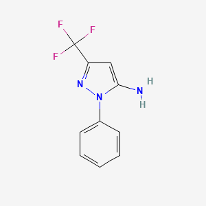Chemical structure of 1-Phenyl-3-(trifluoromethyl)-1H-pyrazol-5-amine